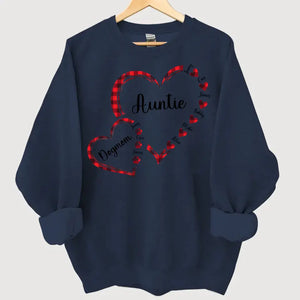 Personalized Auntie & Dog Mom Heart Custom Kid Names Dog Names Sweatshirt Printed KVH24320