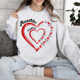 Personalized Auntie & Dog Mom Heart Custom Kid Names Dog Names Sweatshirt Printed HN24369