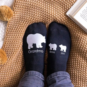 Personalized Grandma Bear Custom Name 3D Sock Printed LVA24422