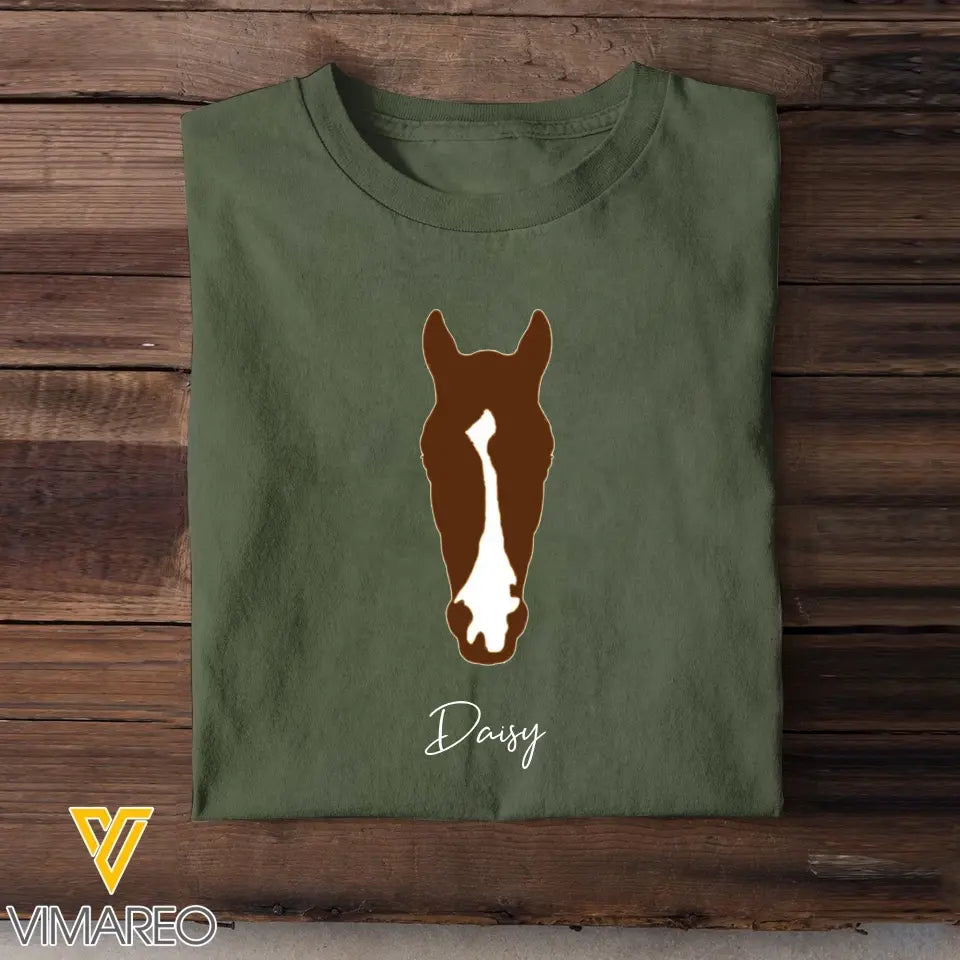 Personalized Upload Your Horse Photo Cartoon Horse Image T-shirt Printed VQ24498