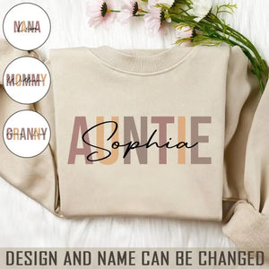Personalized Auntie Mommy Gift Custom Name Sweatshirt Printed HN24504