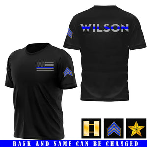 Personalized US Police Rank Camo Custom Name T-shirt Printed KVH24543