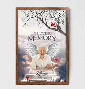 Personalized Upload Your Photo Grandfather Daddy In Loving Memory Frame Poster Printed HN24532