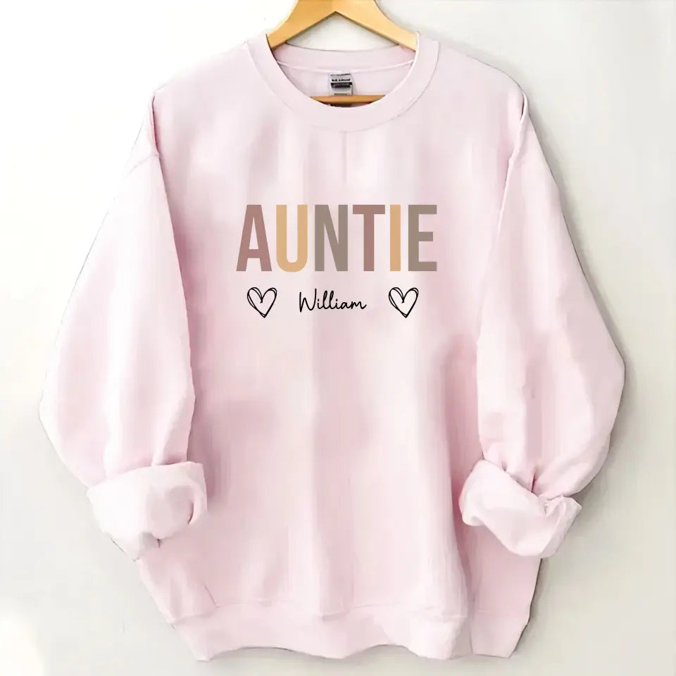 Personalized Auntie Mommy Hearts with Kid Names Sweatshirt Printed HN24595