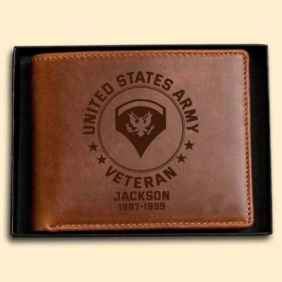 Personalized US Military Retired Leather Wallet QTPN2023139
