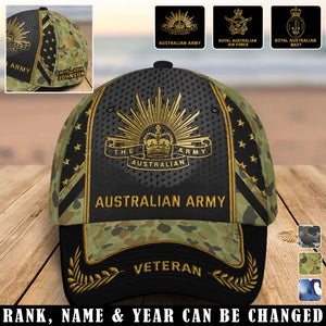 Personalized Australian Veteran Rank Cap Printed 24694AHVQ