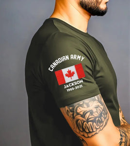 Personalized Canadian Army Flag Custom Name & Time T-shirt Printed KVH24705