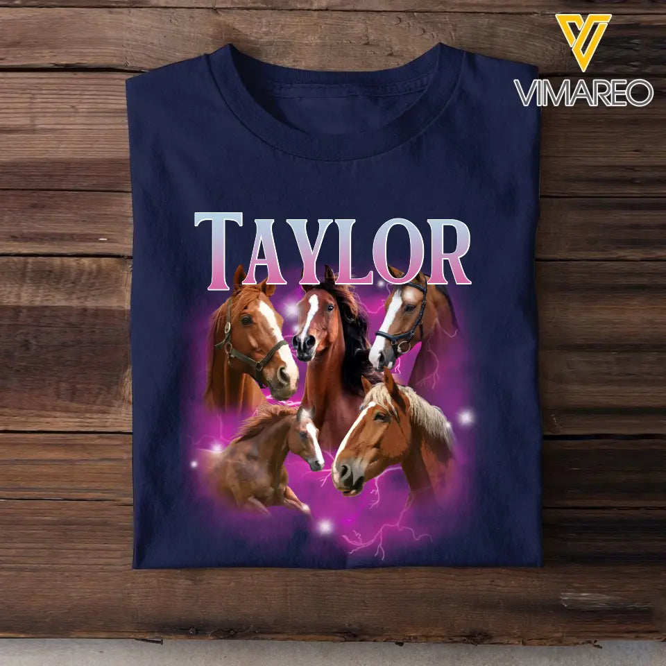 Personalized Upload Your Horse Photo Horse Lovers Gift T-shirt Printed HN24754