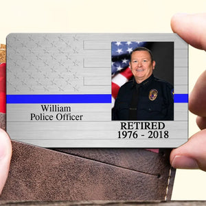 Personalized Upload Your Police Photo Aluminum Wallet Card Printed QTVQ24447