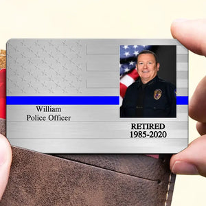 Personalized Upload Your Police Photo Aluminum Wallet Card Printed QTVQ24447