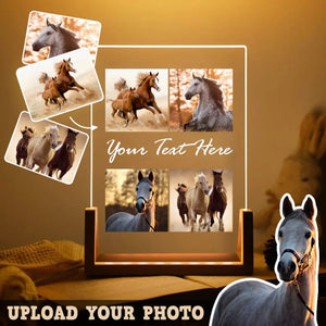 Personalized Upload Your Horse Photo Horse Lovers Gift LED Lamp Printed HN24831