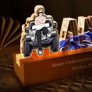 Personalized Never Underestimate An Old Man With A Jeep LED Lamp Night Light Printed VA24839