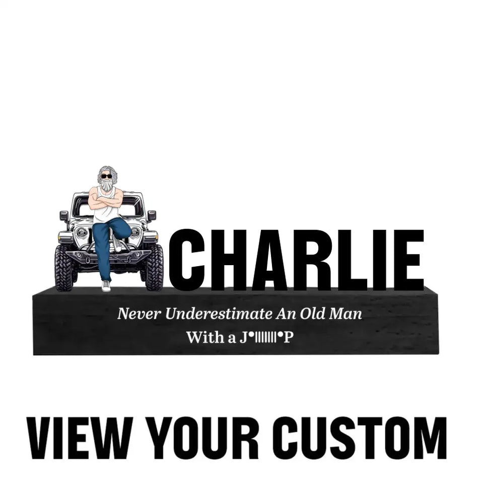 Personalized Never Underestimate An Old Man With A Jeep LED Lamp Night Light Printed VA24839
