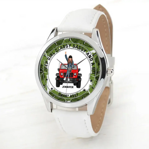 Personalized Jeep Girl Classy Sassy And A Bit Smart Assy Women Watch Leather Band Printed HN24837