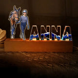 Personalized Upload Your Horse Photo & Custom Name Horse Lovers Gift LED Lamp Night Light Printed VA24849