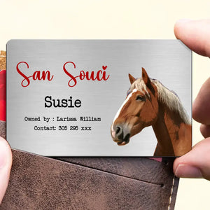 Personalized Upload Your Horse Photo Custom Name Horse Lovers Gift Aluminum Wallet Card Printed HN24853