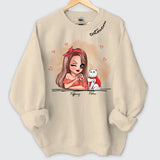 Personalized Cat Mom I Love Cat Custom Name Cat Lovers Gift Sweatshirt Printed HN24924