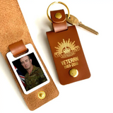 Personalized Upload Your Australian Veteran Photo Australian Army Logo Custom Name & Time Leather Keychain Printed VQ24948