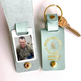 Personalized Upload Your US Veteran Photo US Army Custom Rank & Name Leather Keychain Printed KVH24944