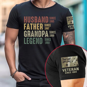 Personalized Husband Father Grandpa Legend Custom Time Australian Veteran T-shirt Printed QTVQ24955