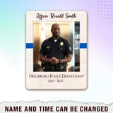 Personalized Upload Your Police Photo Gift For Dad For Him Wooden Picture Frame Magnet Printed QTHN24959