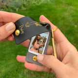 Personalized Upload Your Horse Photo Horse's Face Custom Name Horse Lovers Gift Leather Keychain Printed LVA24963