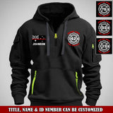 Personalized Australian Firefighter Custom Name & Department Quarter Zip Hoodie 2D Printed VQ24973