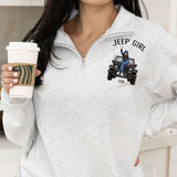Personalized Jeep Girl Custom Name Stand Collar Zipper Sweatshirt 3D Printed HN24993