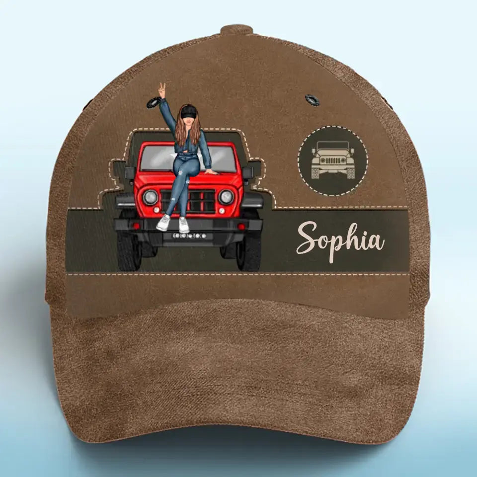 Personalized Jeep Girl Custom Name 3D Cap Printed HN241000