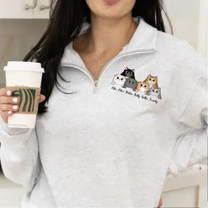 Personalized Cute Cat Cat Names Cat Lovers Gift Stand Collar Zipper Sweatshirt 3D Printed HN241002