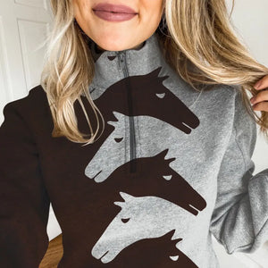 Personalized Horse Art Horse Lovers Gift Stand Collar Zipper Sweatshirt 3D Printed HN241012