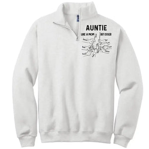 Personalized Auntie Like A Mom But Cooler & Kid Names Gift For Aunt For Mom Stand Collar Zipper Sweatshirt 3D Printed HN241027
