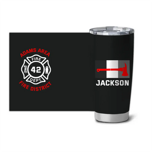 Personalized French Firefighter Custom Name, Department & ID Tumbler Printed KVH241076
