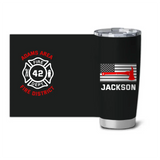 Personalized US Firefighter Custom Name, Department & ID Tumbler Printed KVH241076