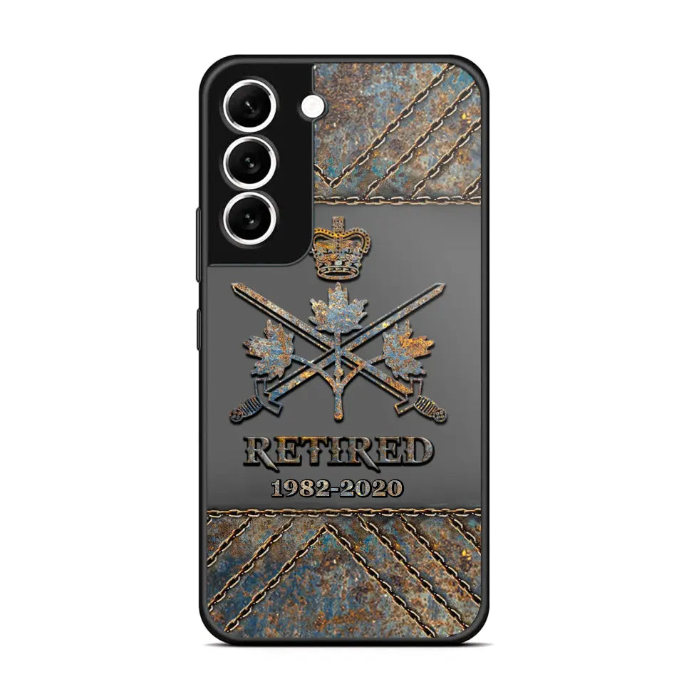 Personalized Retired Canadian Army Logo Custom Service Time Phonecase Printed VQ241086
