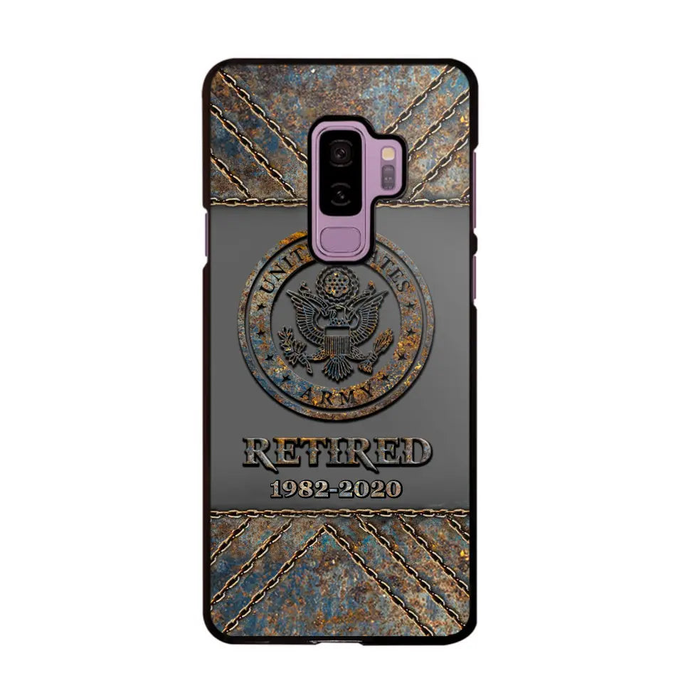 Personalized Retired US Army Logo Custom Service Time Phonecase Printed VQ241086