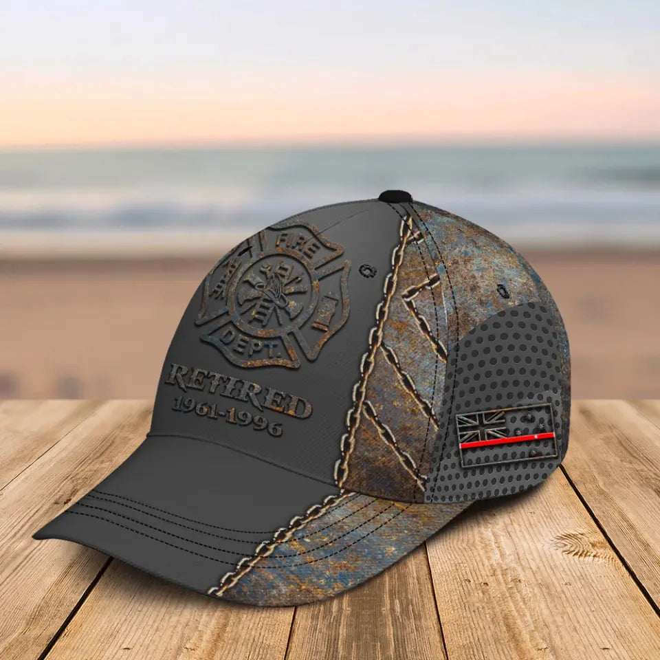 Personalized Australian Firefighter Flag Custom Time Cap 3D Printed QTKH241106