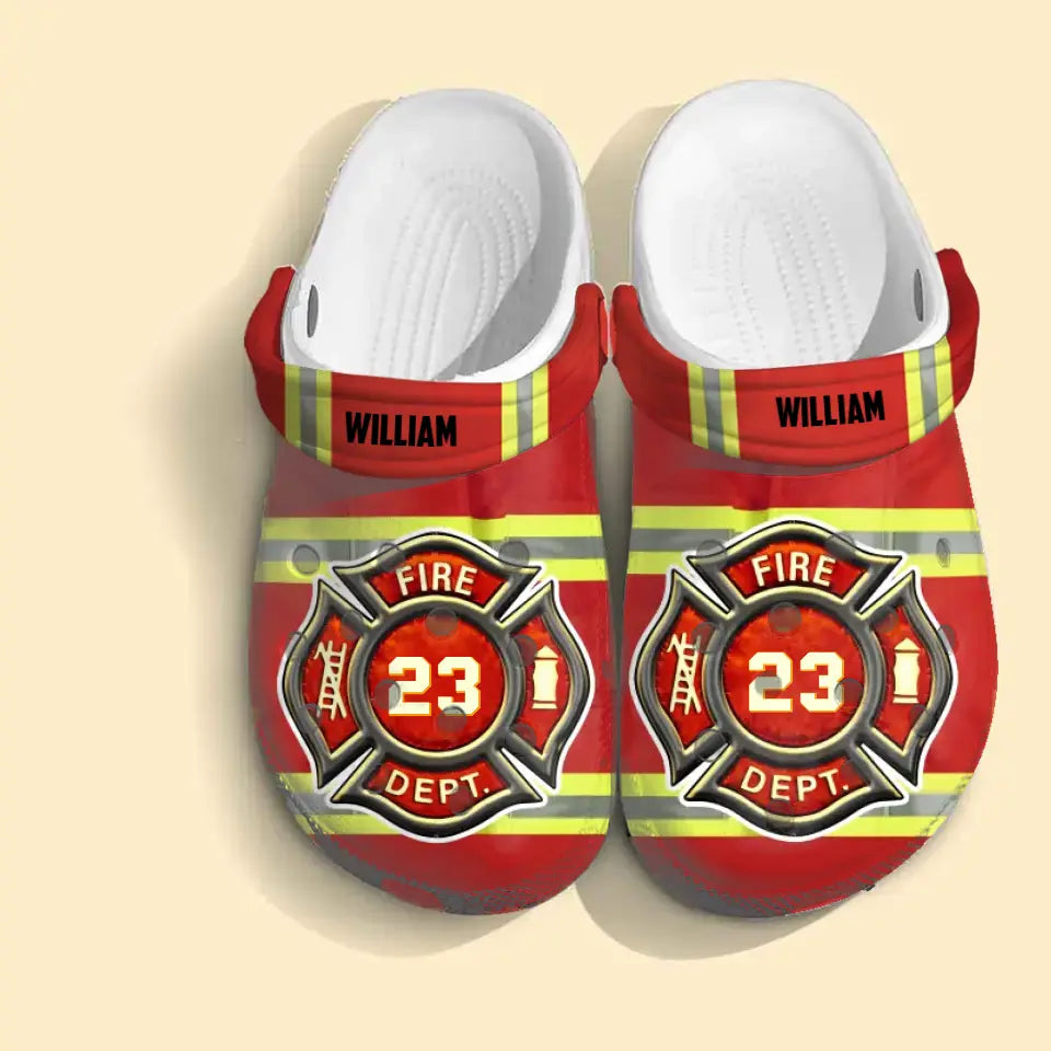 Personalized Firefighter Logo Custom Name & ID  Clogs Slipper Shoes Printed AHHN241108