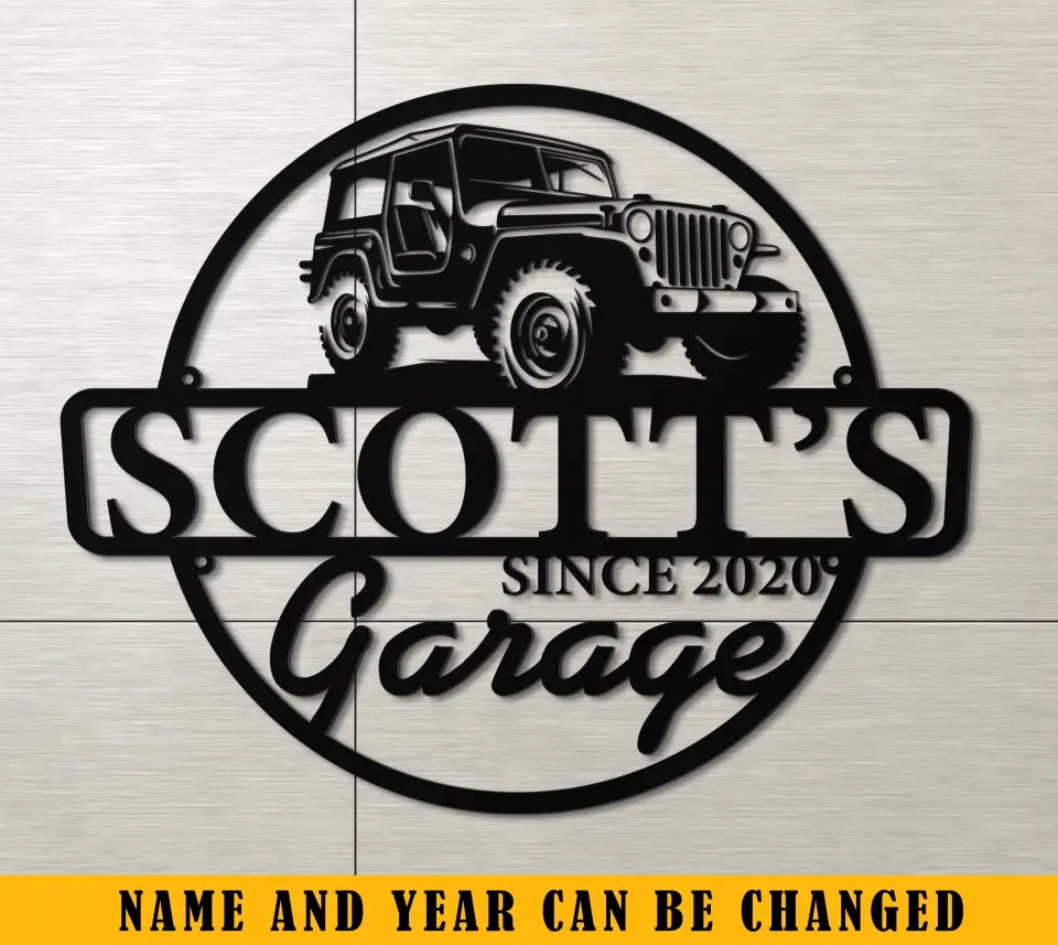 Personalized Jeep Car Garage Custom Name Metal Sign Printed KVH241115