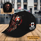 Personalized Canadian Punisher Skull Retired Canadian Firefighter Custom Time Cap 3D Printed QTKH241143