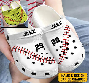Personalized Baseball Player Custom Name & ID Clogs Slipper Shoes Printed QTKH241187