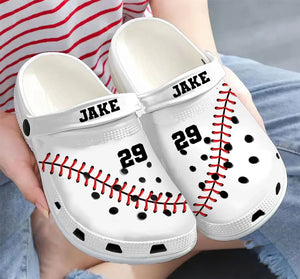 Personalized Baseball Player Custom Name & ID Clogs Slipper Shoes Printed QTKH241187