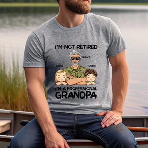 Personalized I'm Not Retired I'm A Professional Grandpa Daddy Custom Kid Names Australian Veteran T-shirt Printed VQ241274