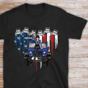 Personalized Jeep Girl Custom Name Ú Flag Heart Independence Day 4th July T-shirt Printed HN241365