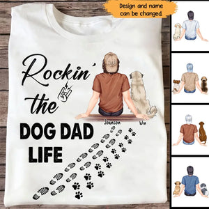 Personalized Rockin' The Dog Dad Life Happy Father's Day Gift For Dad T-shirt Printed HN241473