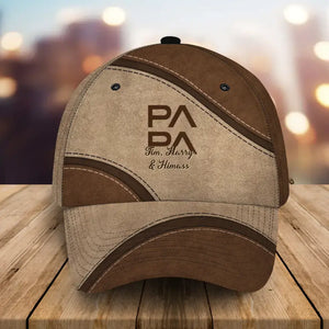 Personalized Papa Daddy Custom Name Happy Father's Day Cap 3D Printed LVA241506