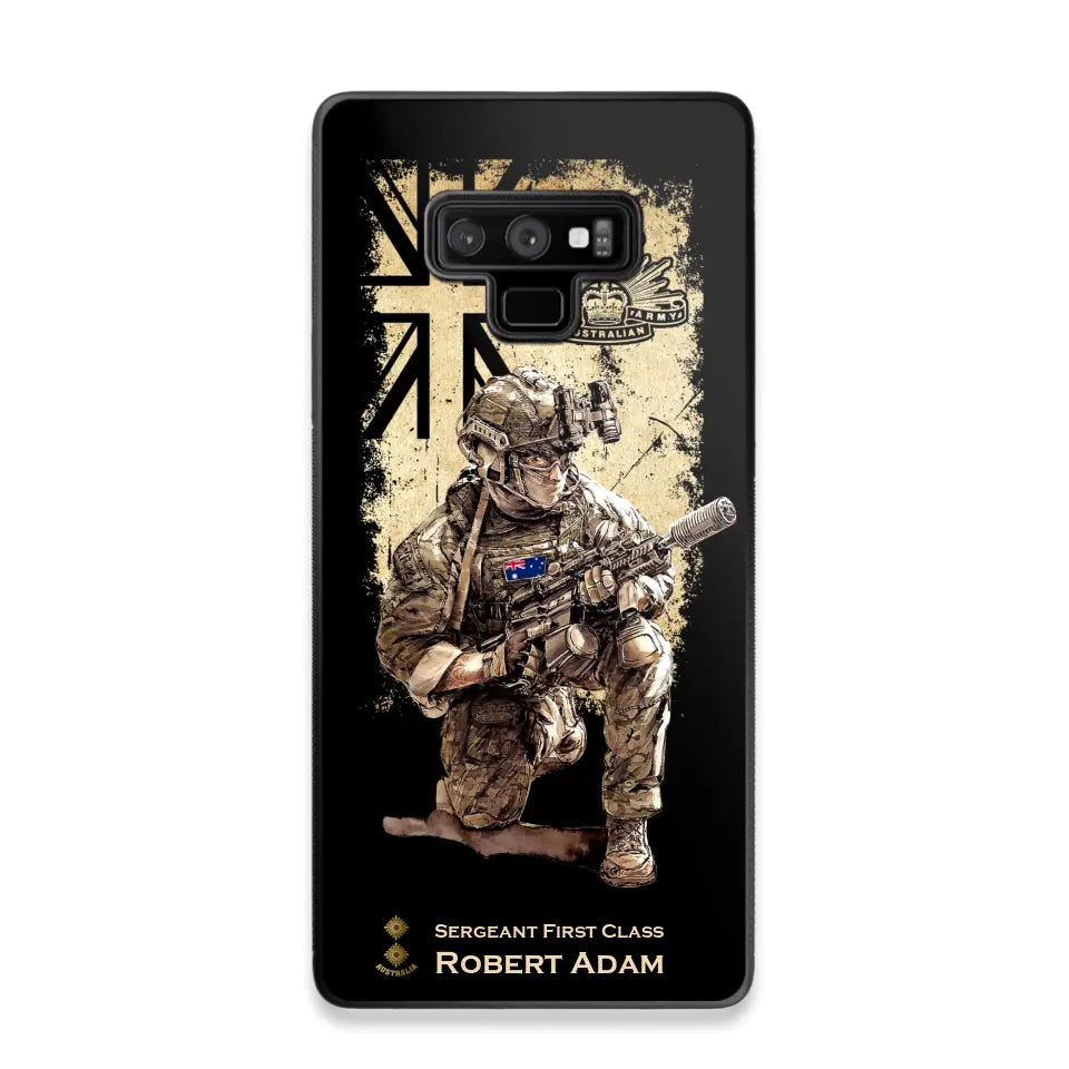 Personalized Australian Veteran Logo Custom Name & Rank Gold Phonecase Printed LVA241528