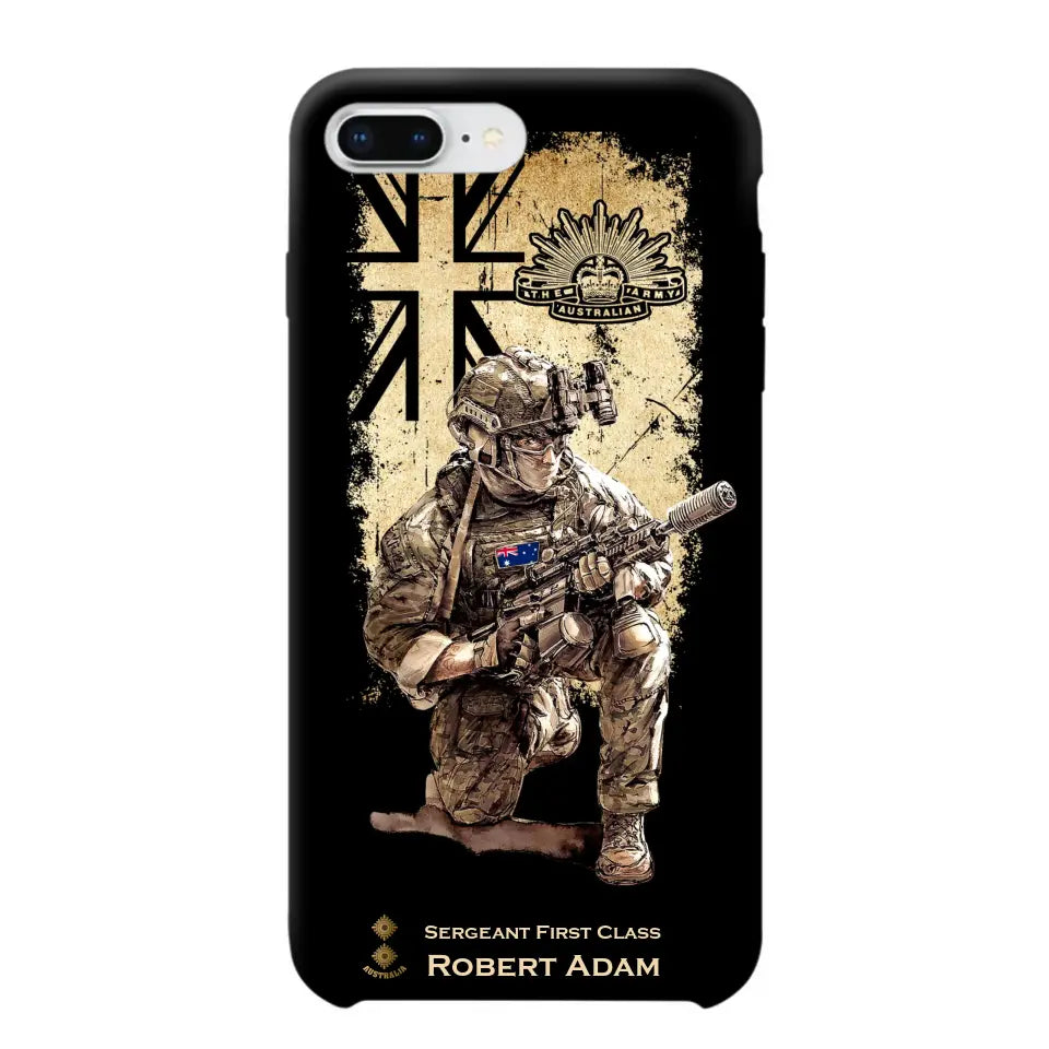 Personalized Australian Veteran Logo Custom Name & Rank Gold Phonecase Printed LVA241528