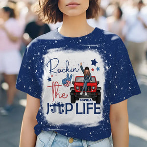 Personalized Rockin' The Jeep Life US Jeep Girl Independence Day 4th July 3D T-shirt Printed HN241551