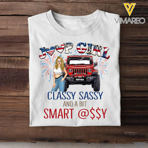 Personalized US Jeep Girl Classy Sassy & A Bit Smart Assy Independence Day 4th July  T-shirt Printed HN241571
